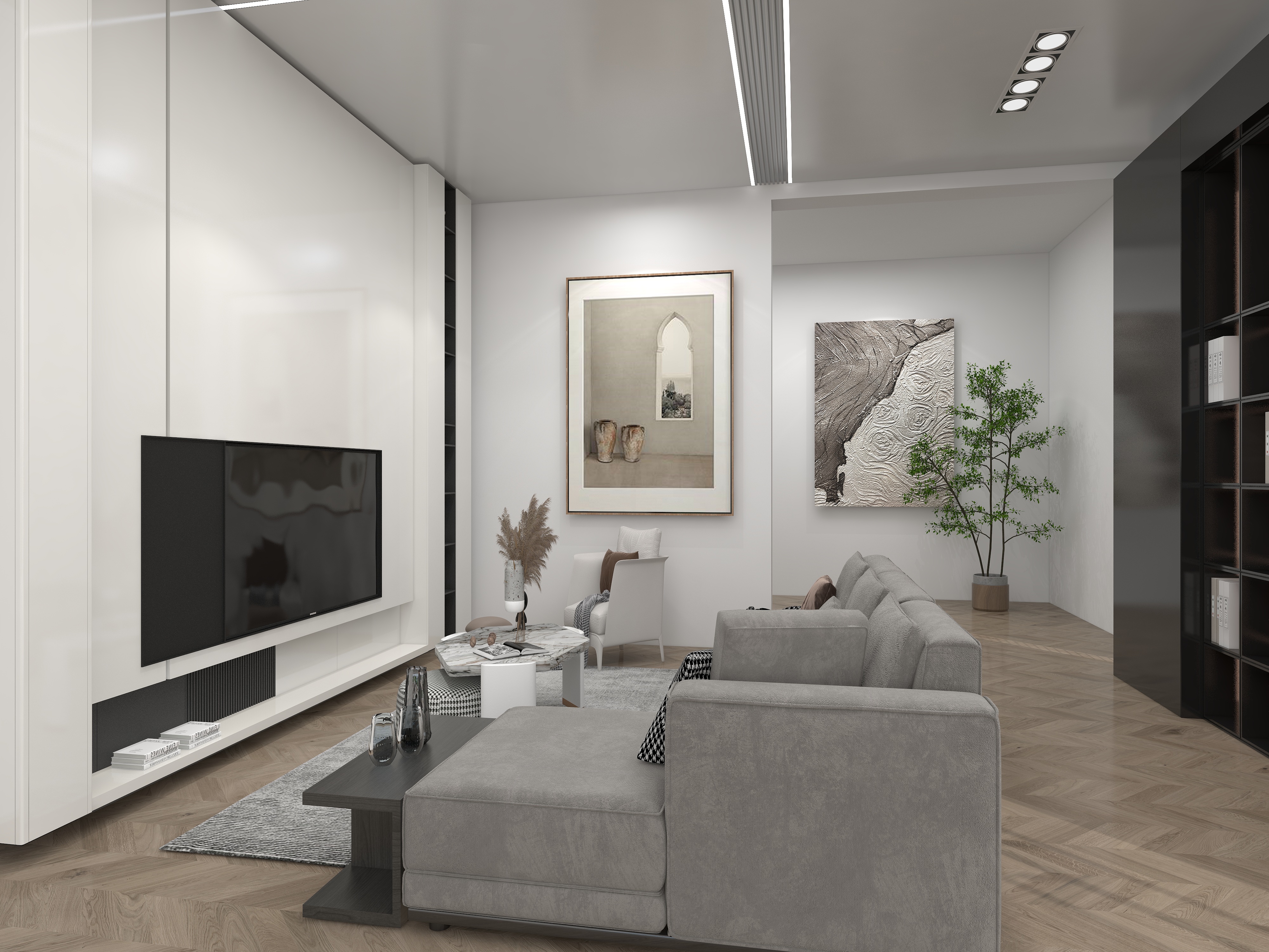 Luxury modern living room with contemporary design and premium finishes at CYNTHIAS COURT